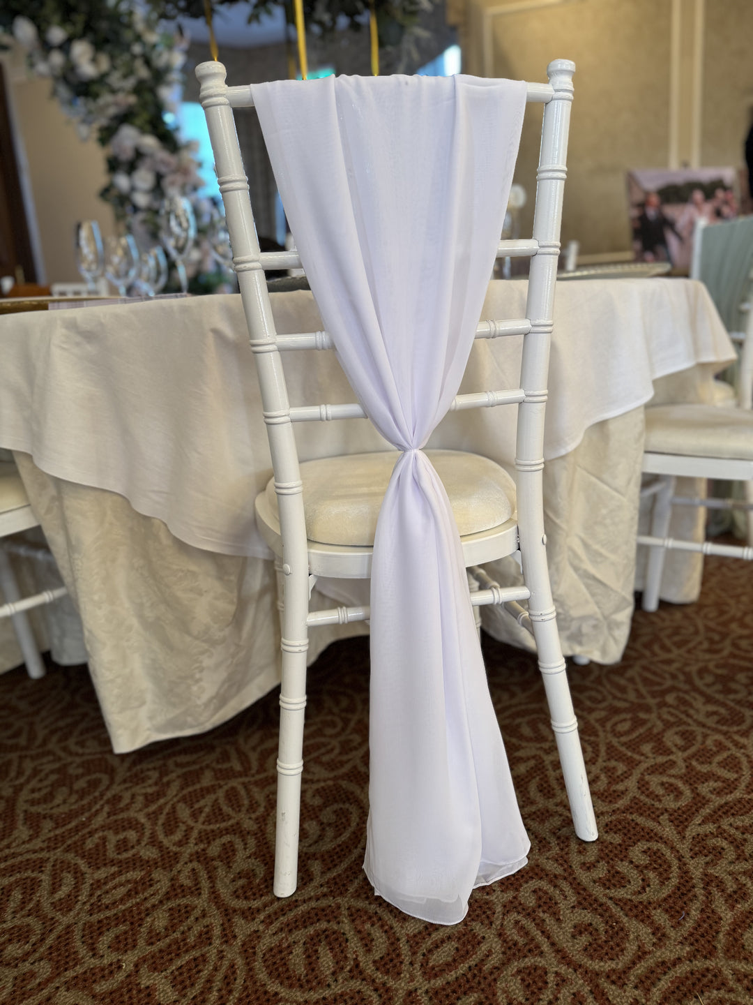 Rental - Chiffon Vertical Drop - White