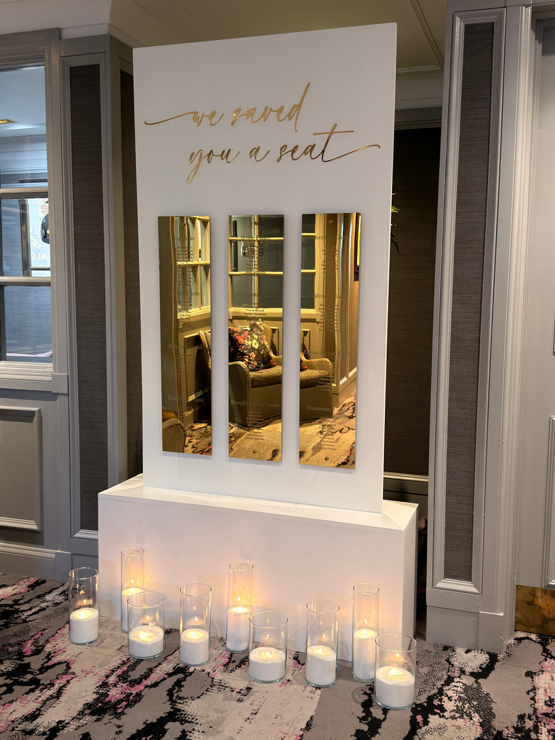 'We Saved You A Seat' Statement Table Plan with Deluxe Base