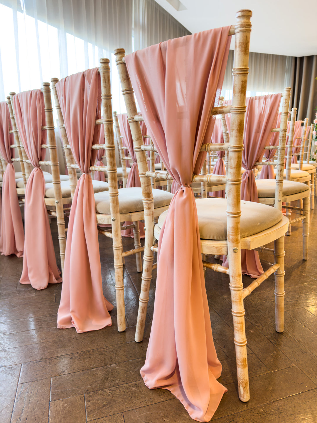 Rental - Chiffon Vertical Drop - Dusky Pink