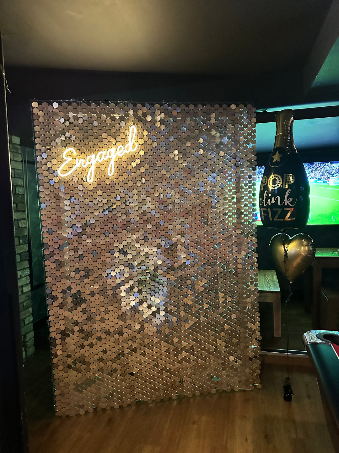 Rental - Matt Gold Hexagon Sequin Wall - Half