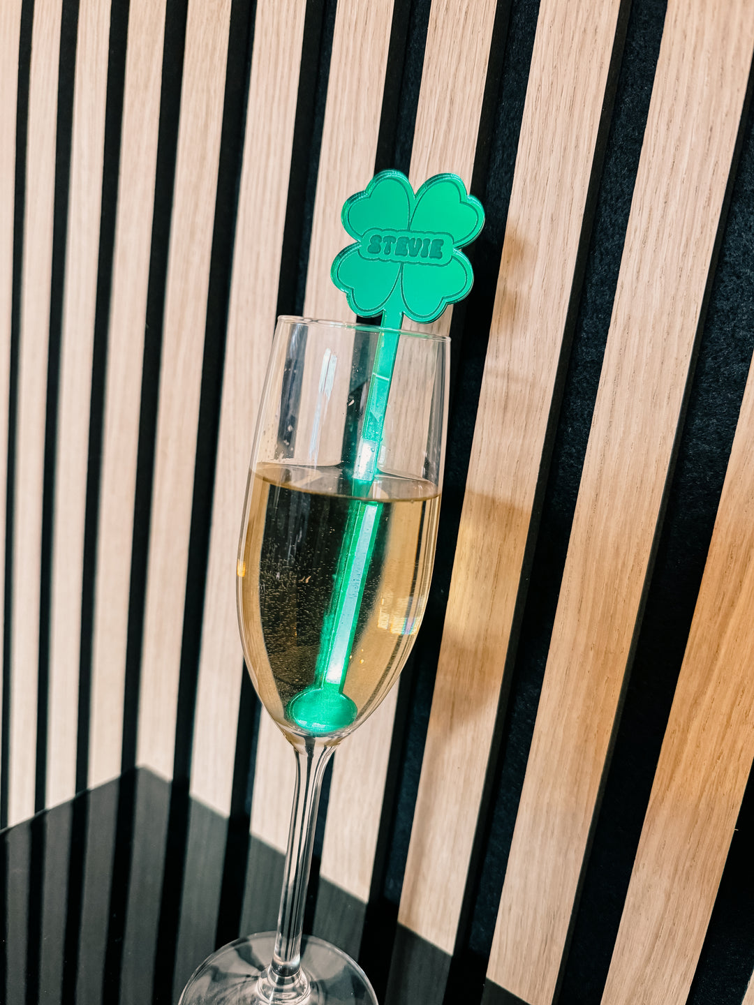 Acrylic Drink Stirrer - Irish Shamrock