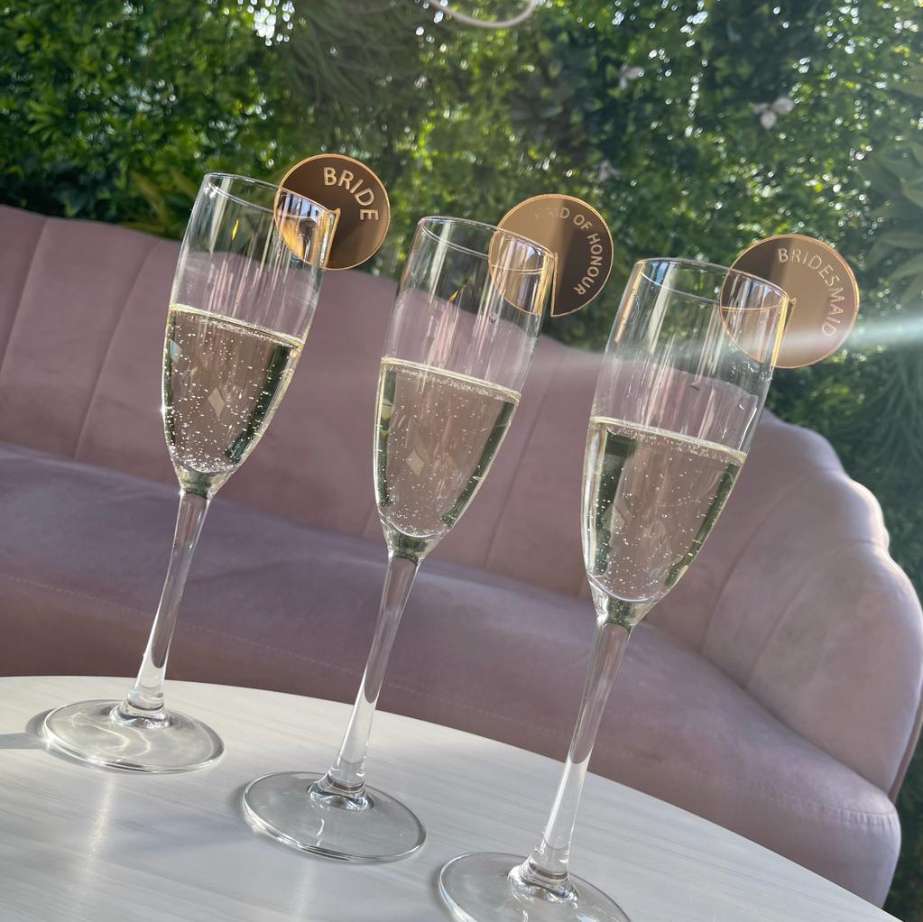 Bridal Party Acrylic Drink Charm - Circle