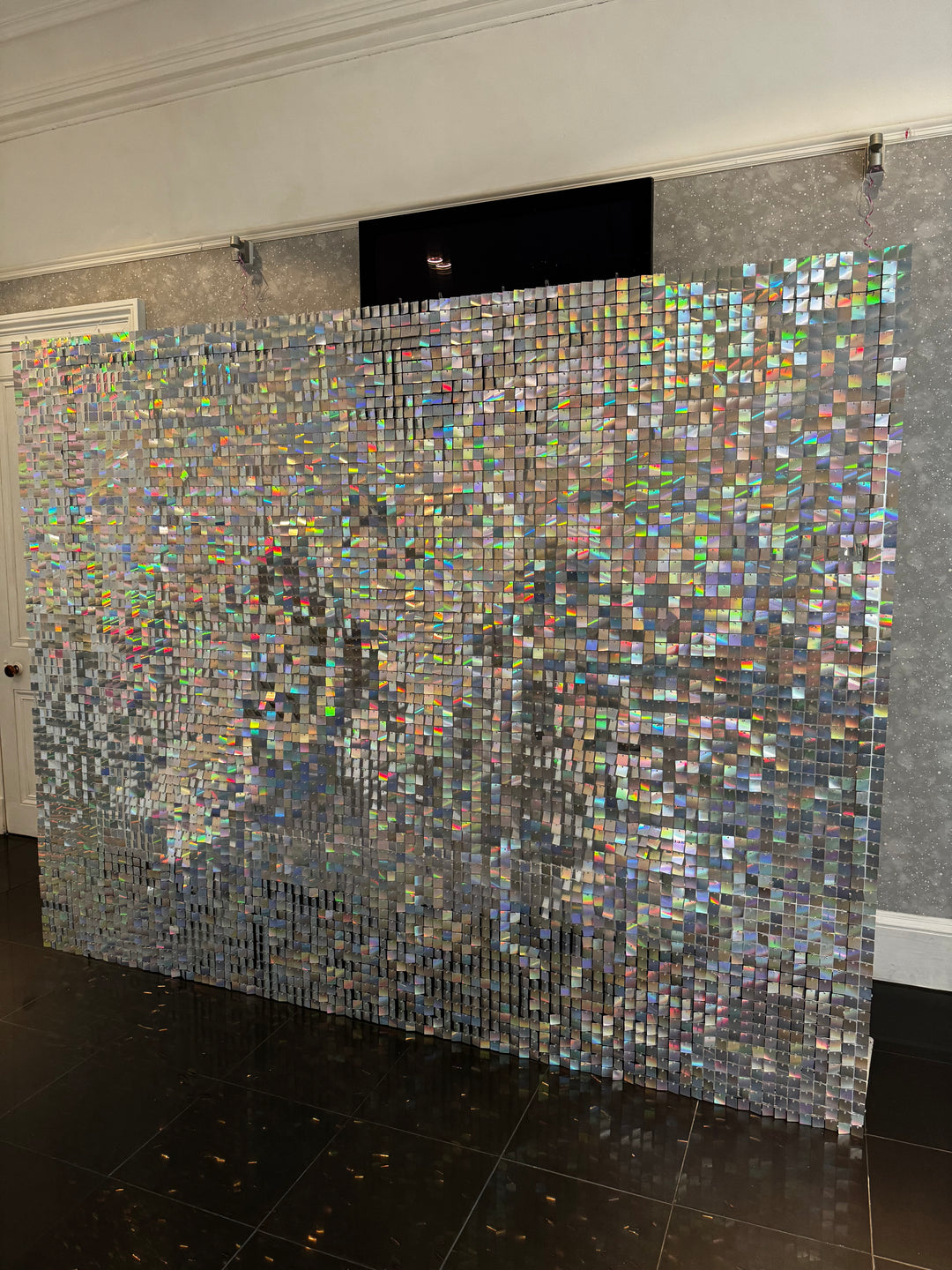 Rental - Iridescent Silver Sequin Wall