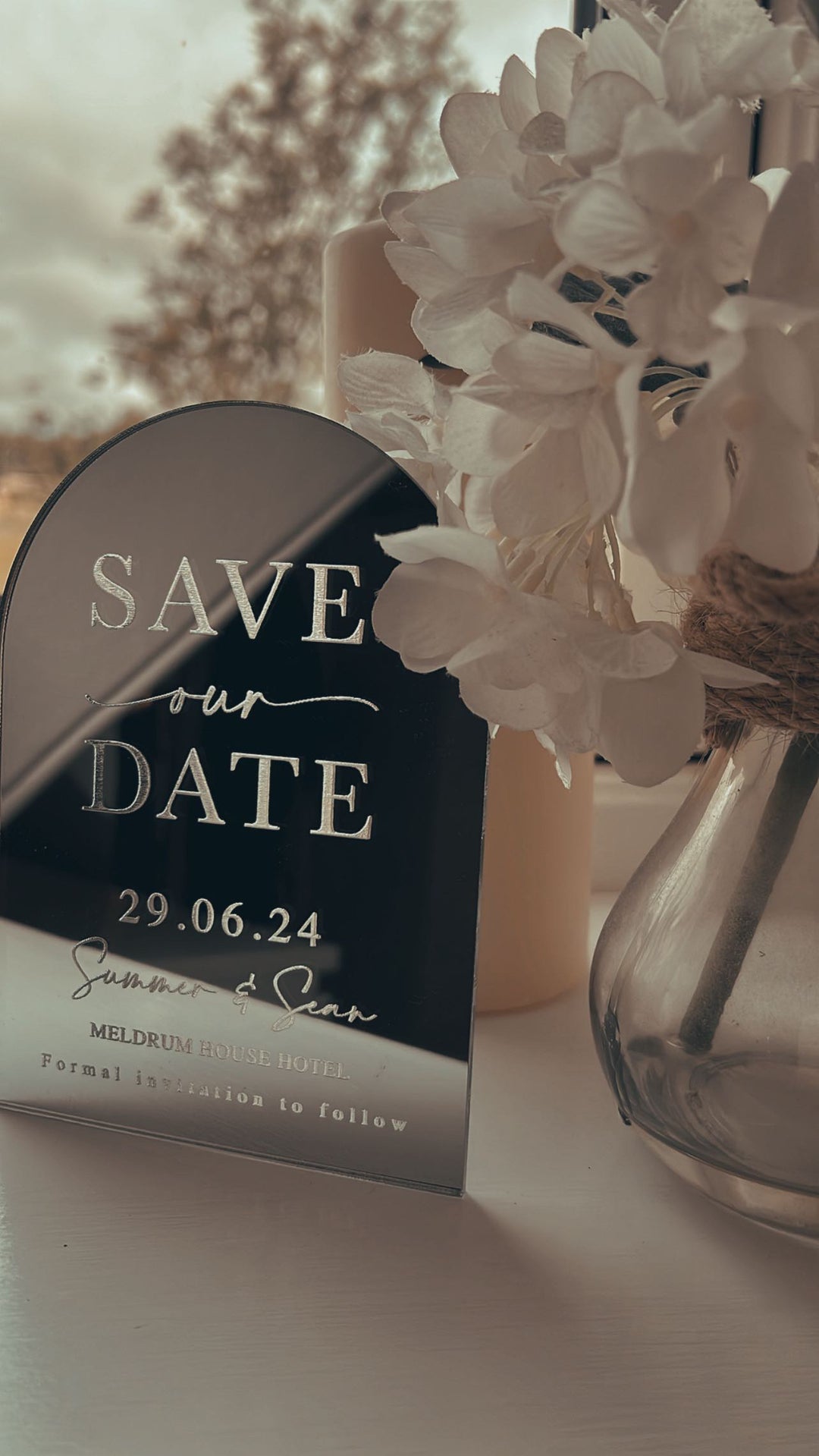Save Our Date - Arch - Mirrored Acrylic - Style 1