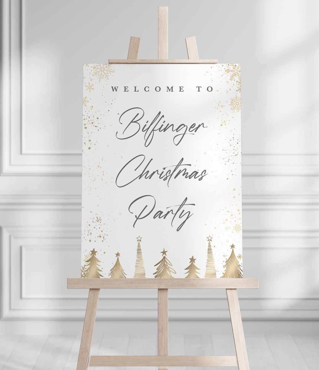 A1 Printed Gold Christmas Welcome Sign