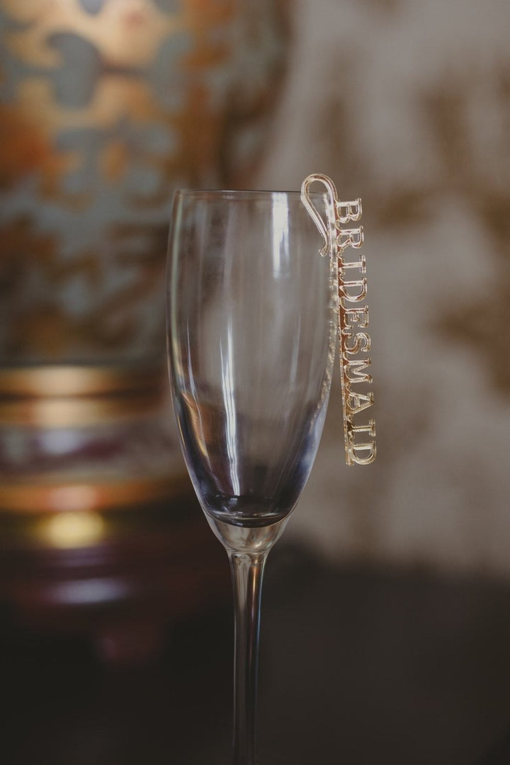 Acrylic Drink Charm - Clip On - Bridesmaid