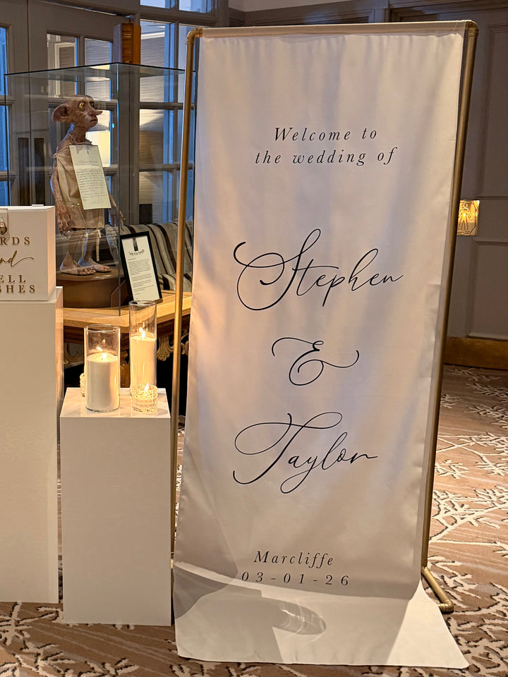 Fabric Wedding Welcome Sign