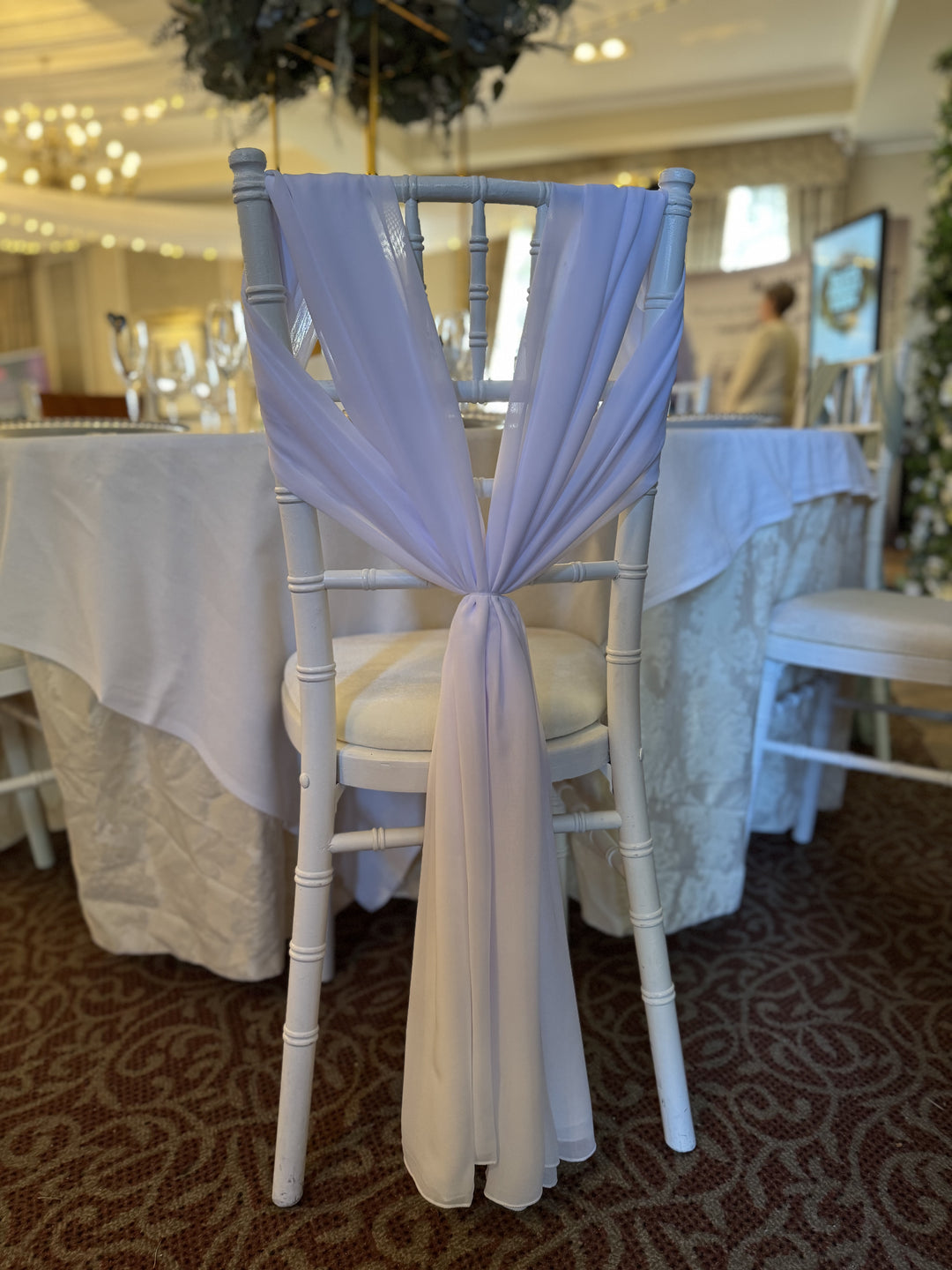 Rental - Chiffon Vertical Double Drop - White