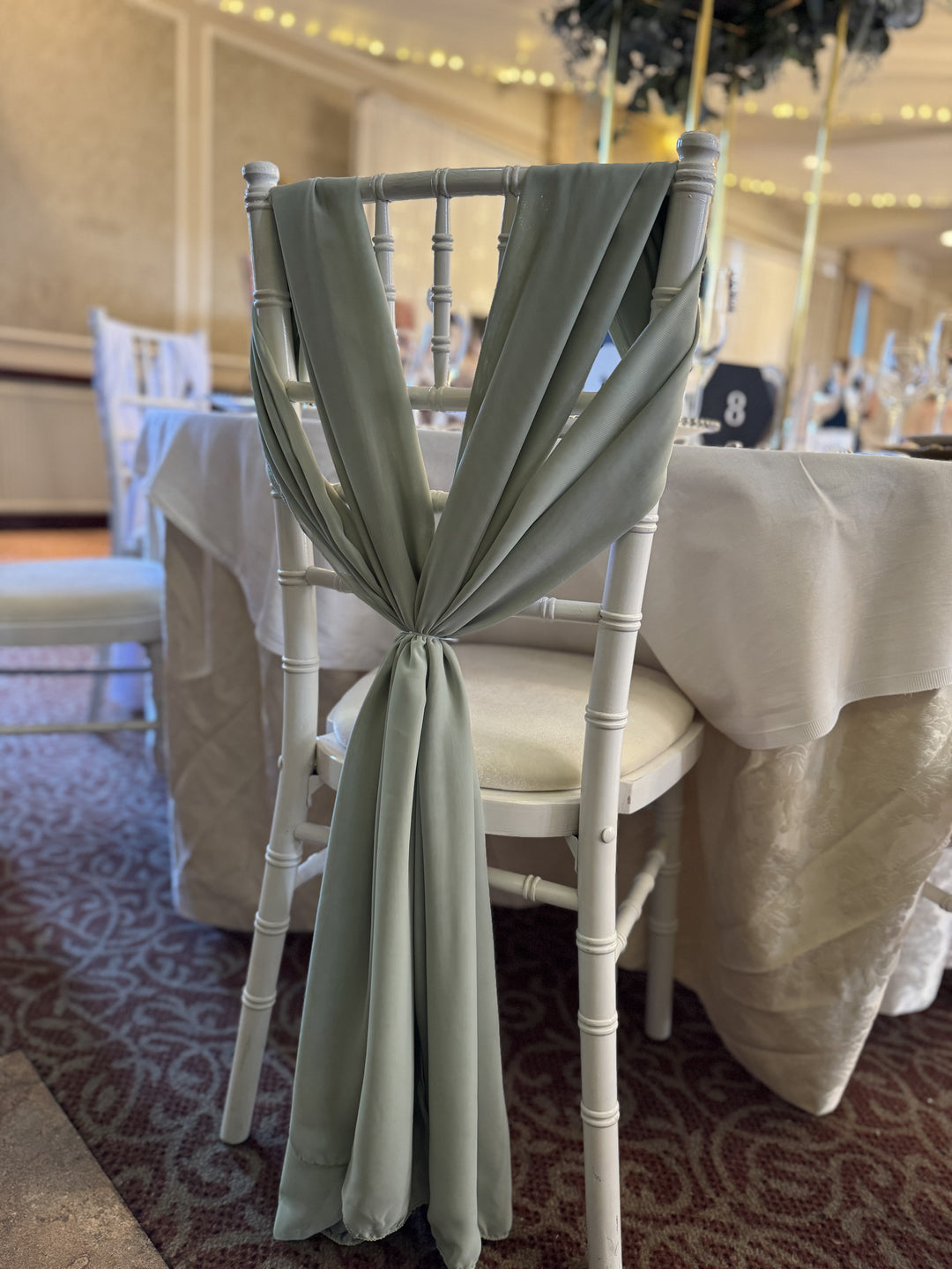 Rental - Chiffon Vertical Double Drop - Sage