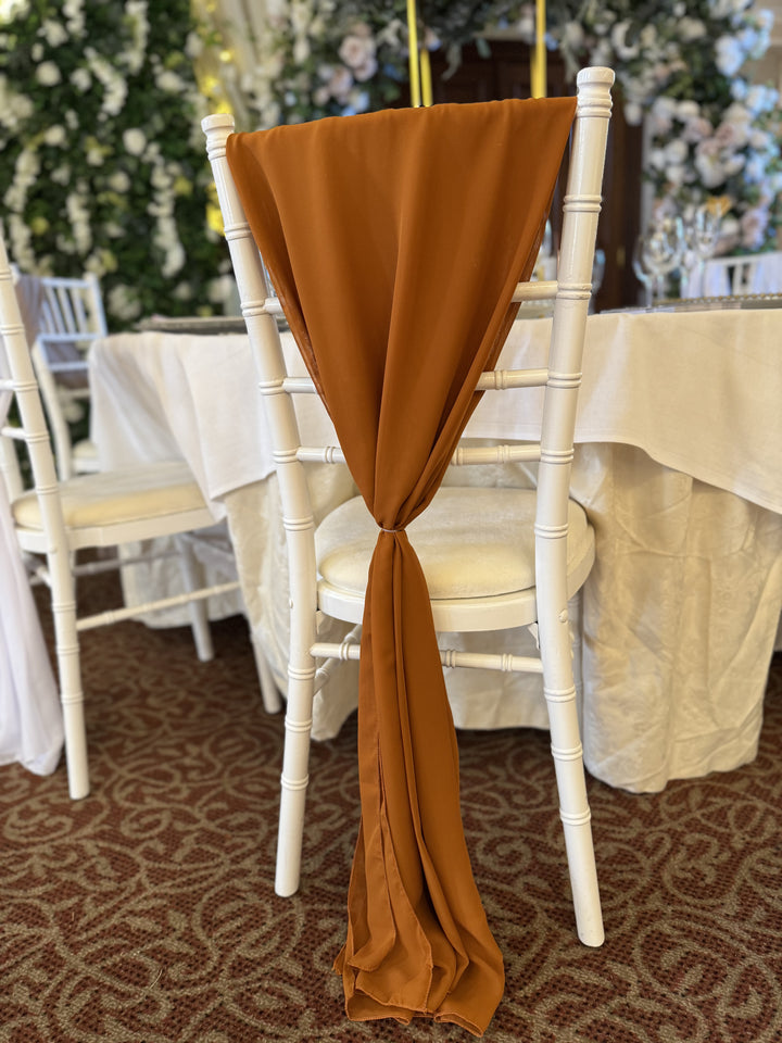 Rental - Chiffon Vertical Drop - Terracotta