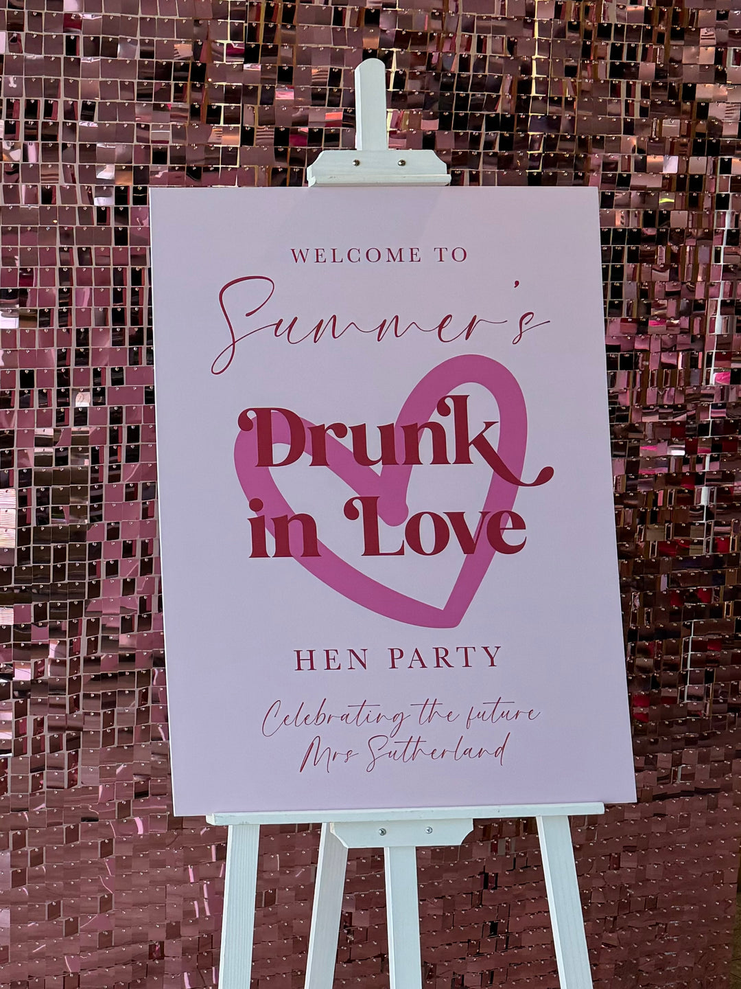 A1 UV Printed Sign - Hen Party - Pink Design