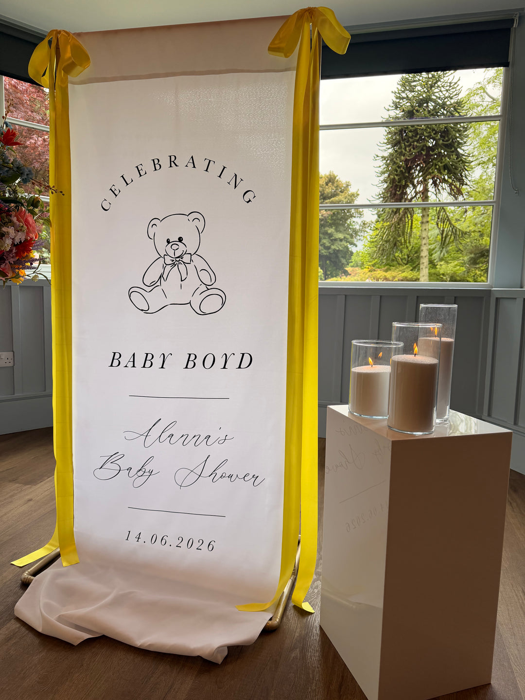 Fabric Baby Shower Welcome Sign