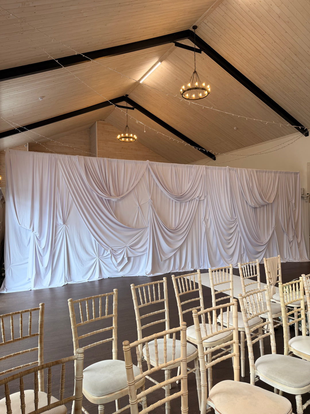 Rental - 9m x 3m Dramatic Draped White Backdrop
