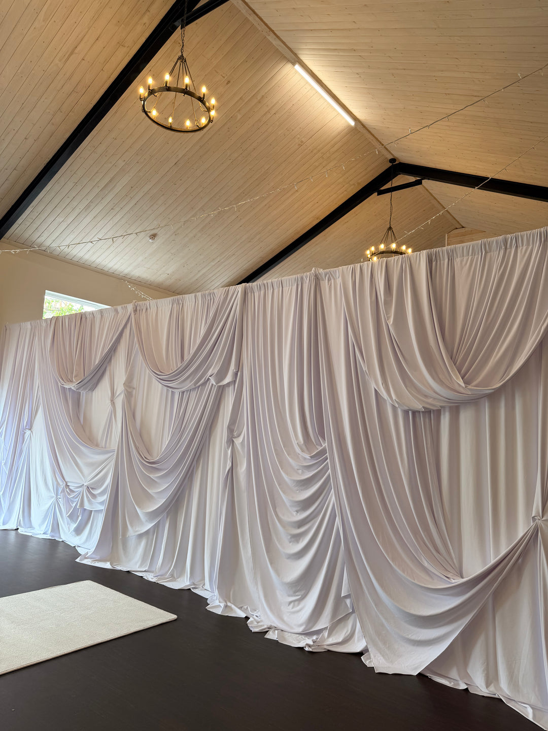 Rental - 9m x 3m Dramatic Draped White Backdrop