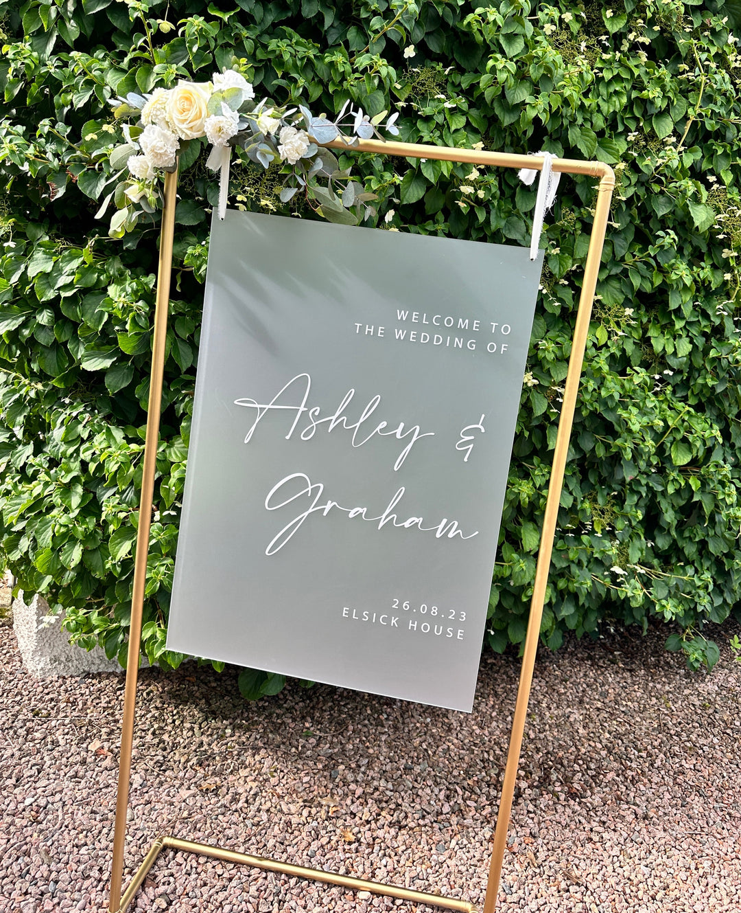 A1 Laser Engraved Wedding Welcome Sign - Style 2
