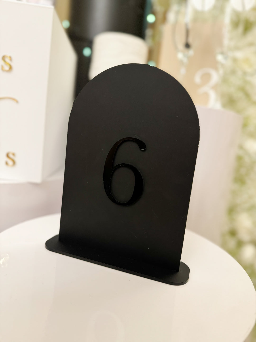 Rental - Table Number - Arch - Double Layer Black
