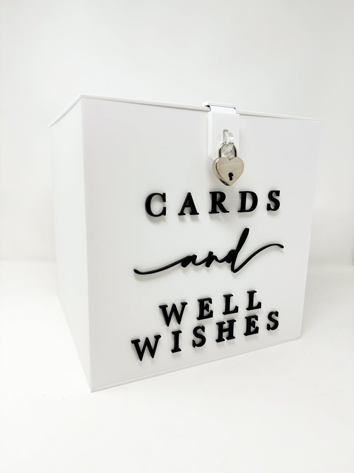 Rental - Acrylic Card Box - White & Black