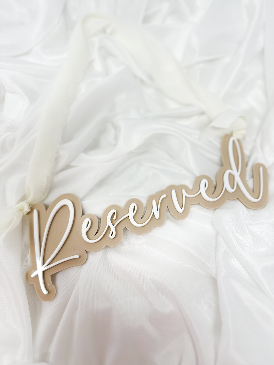 Rental - Reserved Seat Sign - Nude & White - Style 2