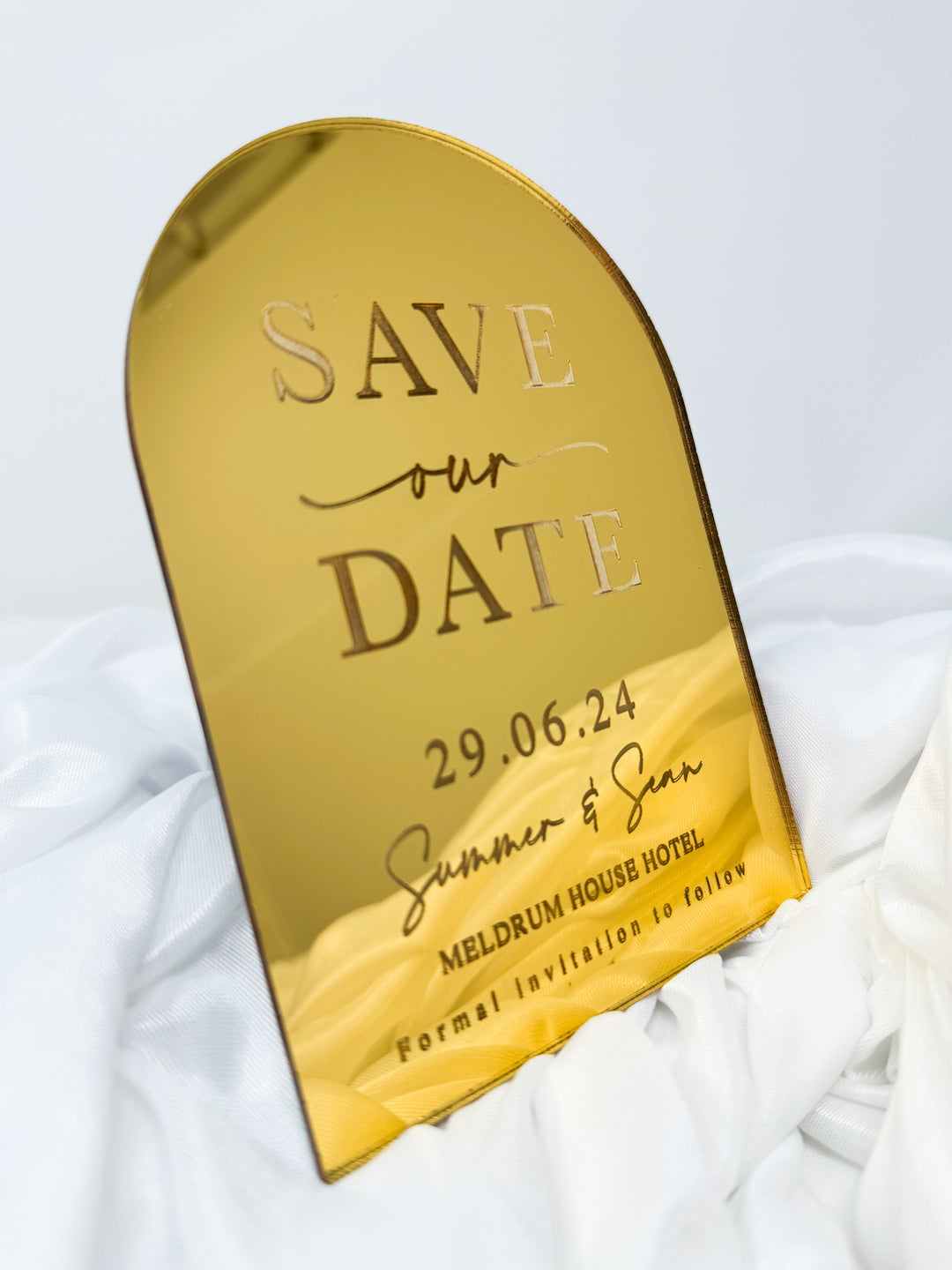 Save Our Date - Arch - Mirrored Acrylic - Style 1