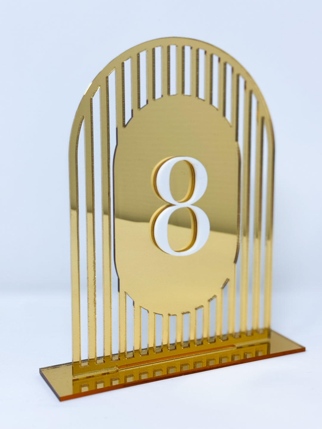 Rental - Table Number - Arch - Cut Out White & Gold