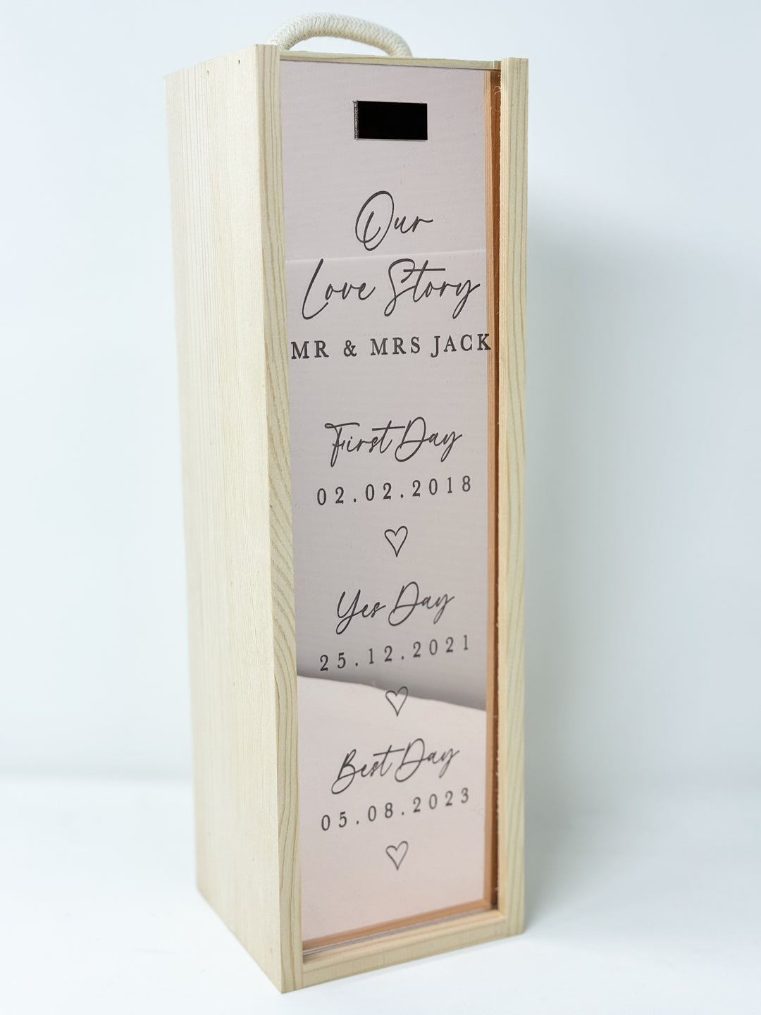 Personalised Bottle Box - Love Story Timeline