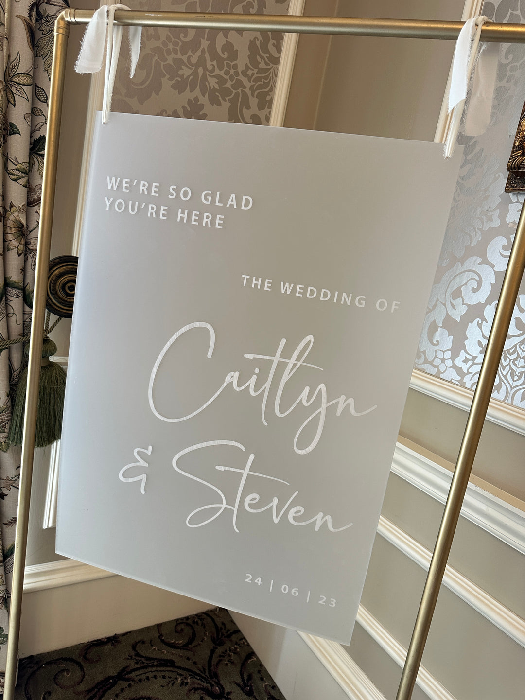 A1 Laser Engraved Wedding Welcome Sign - Style 1