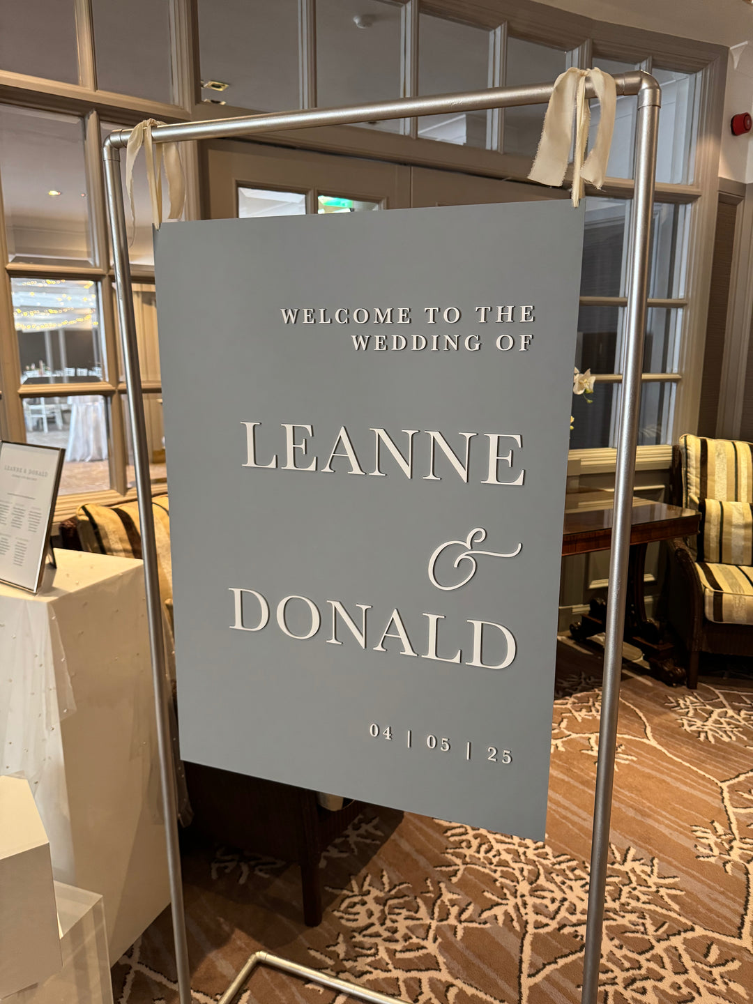 A1 Welcome Sign - 3D Acrylic - Blue / White
