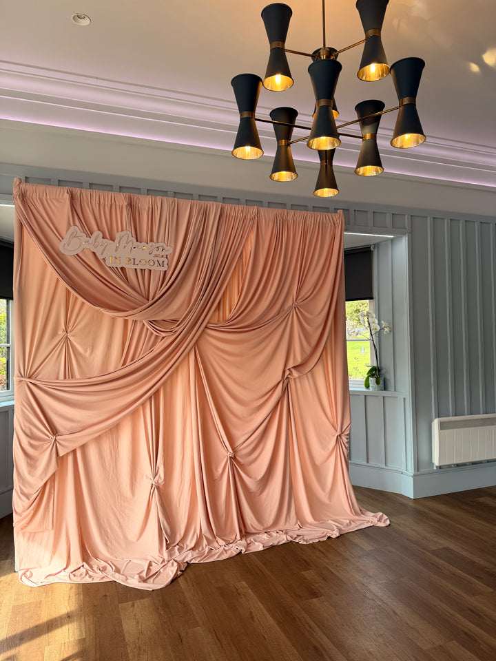 Rental - Draped Photo Backdrop - Light Pink