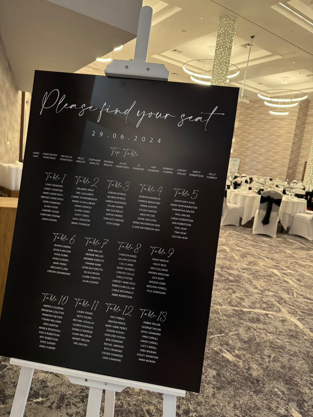 A1  Printed Table Plan - Black