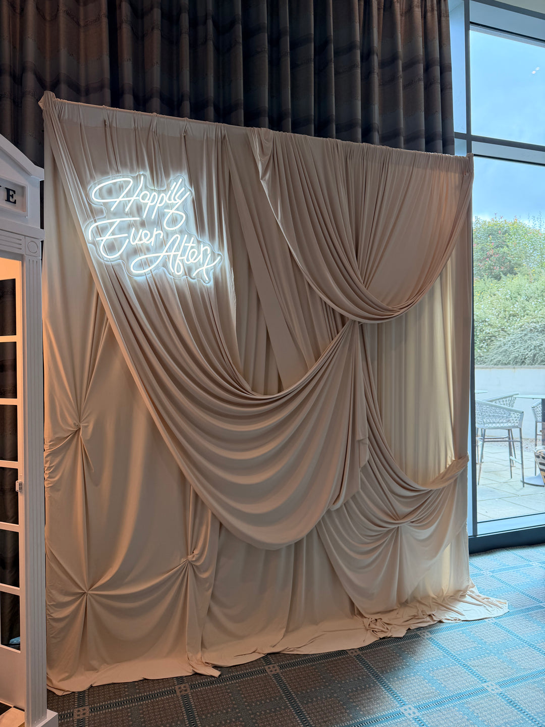 Rental - Draped Photo Backdrop - Champagne