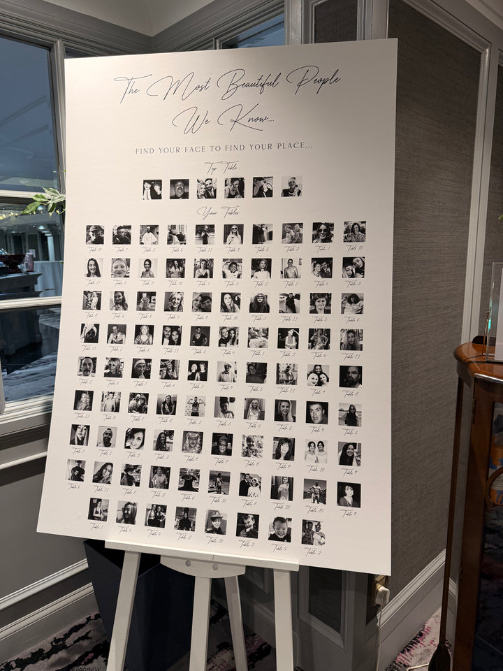 A0 Printed Table Plan - Polaroid Photo Style