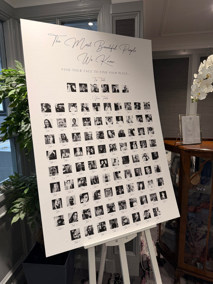 A0 Printed Table Plan - Polaroid Photo Style