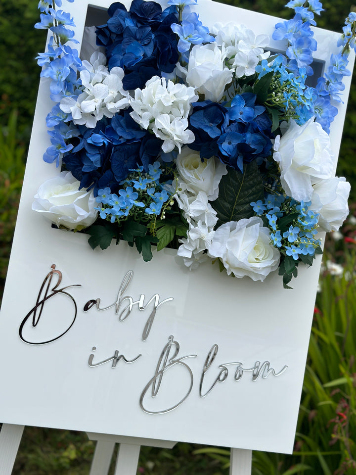 Rental - Baby In Bloom Flower Box + White Easel