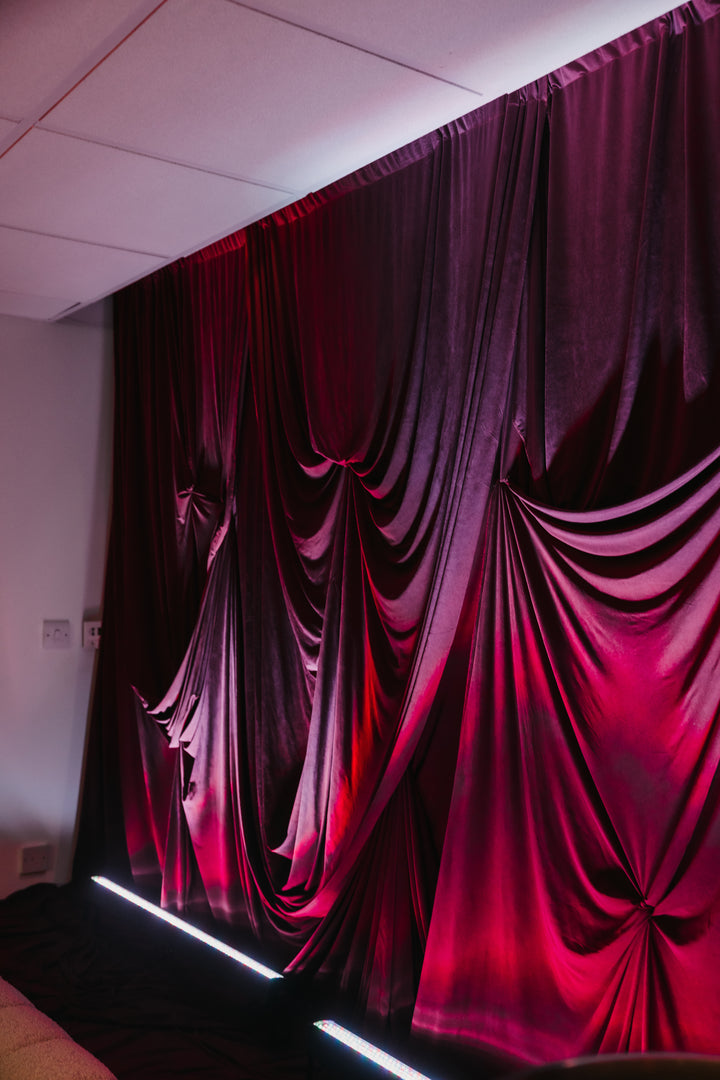 Rental - Draped Photo Backdrop - Burgundy