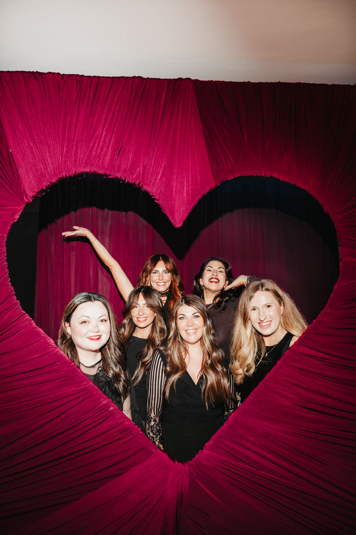 Rental - Draped Photo Backdrop - Burgundy Heart