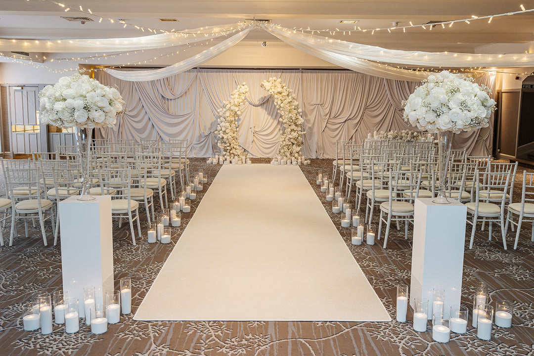 Rental - 12m x 3m Dramatic Draped White Backdrop