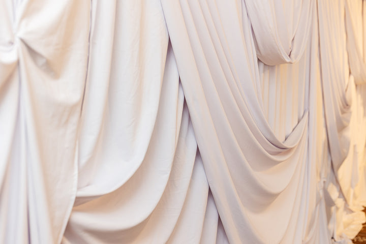 Rental - 12m x 3m Dramatic Draped White Backdrop