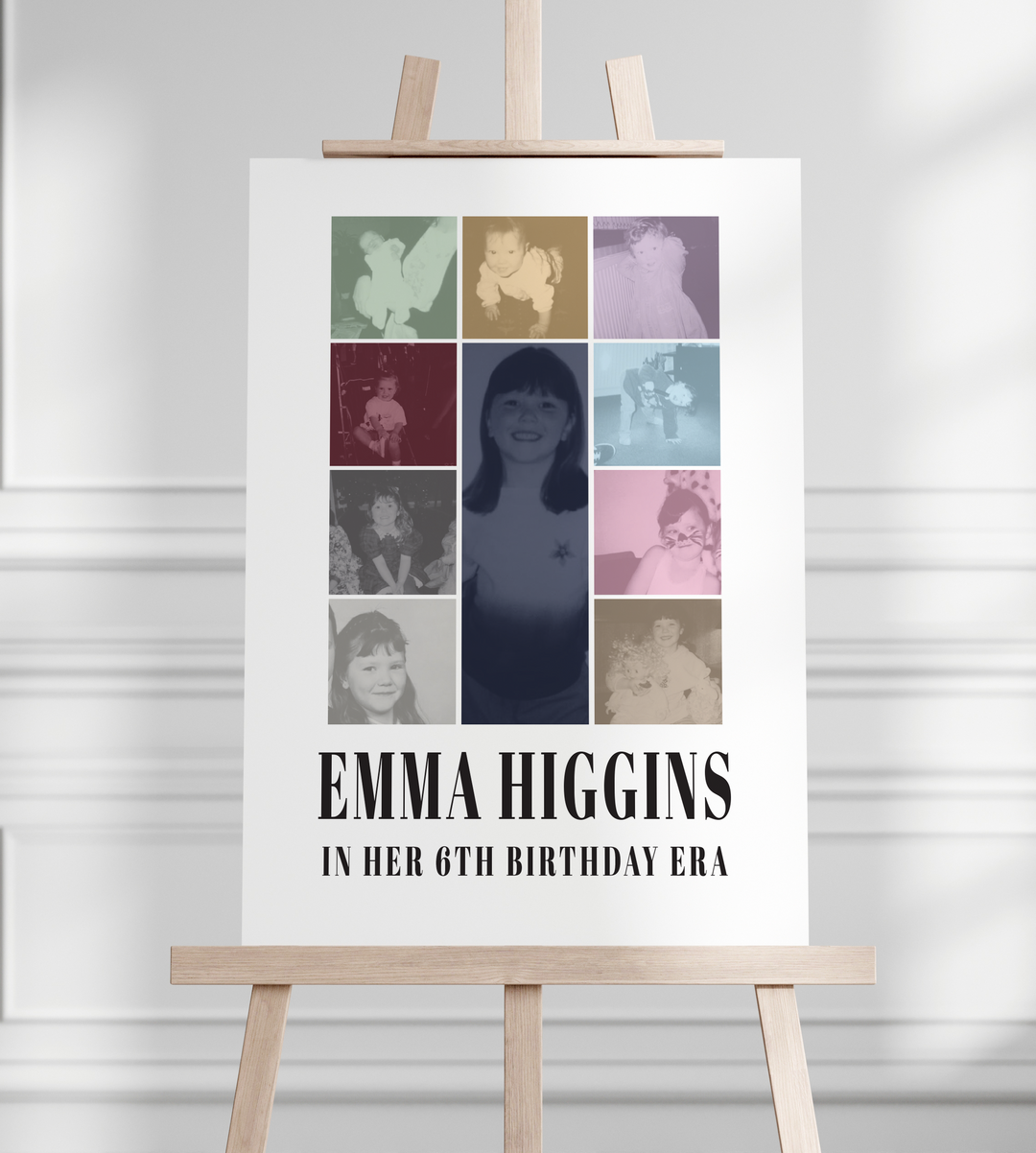 A1 Printed Taylor Swift Inspired Birthday Era Sign