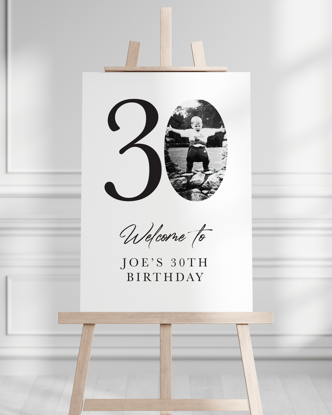 A1 Printed 30th Birthday Sign - Childhood Photo Design