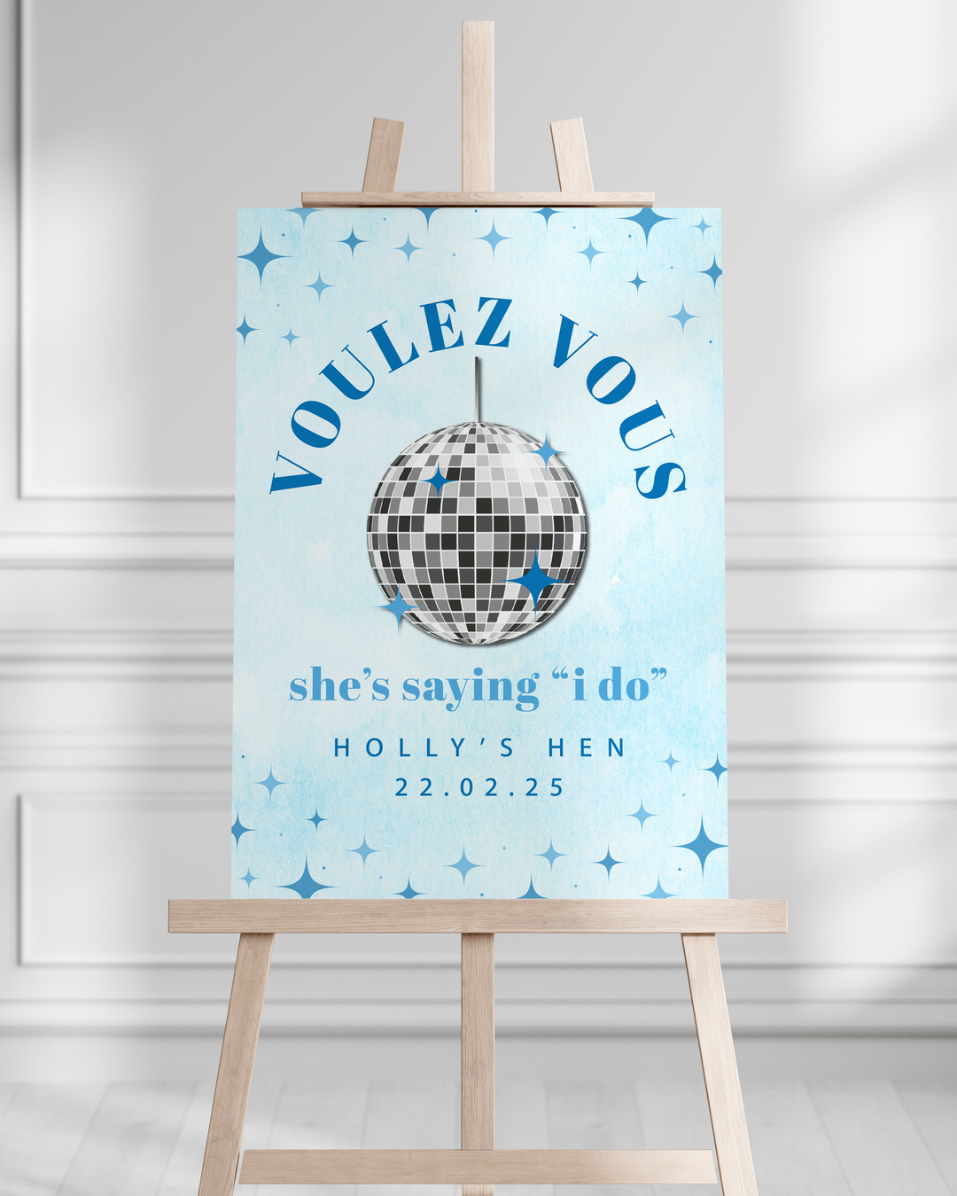 A1 Printed Sign - Hen Party - Voulez Vou Mamma Mia Design