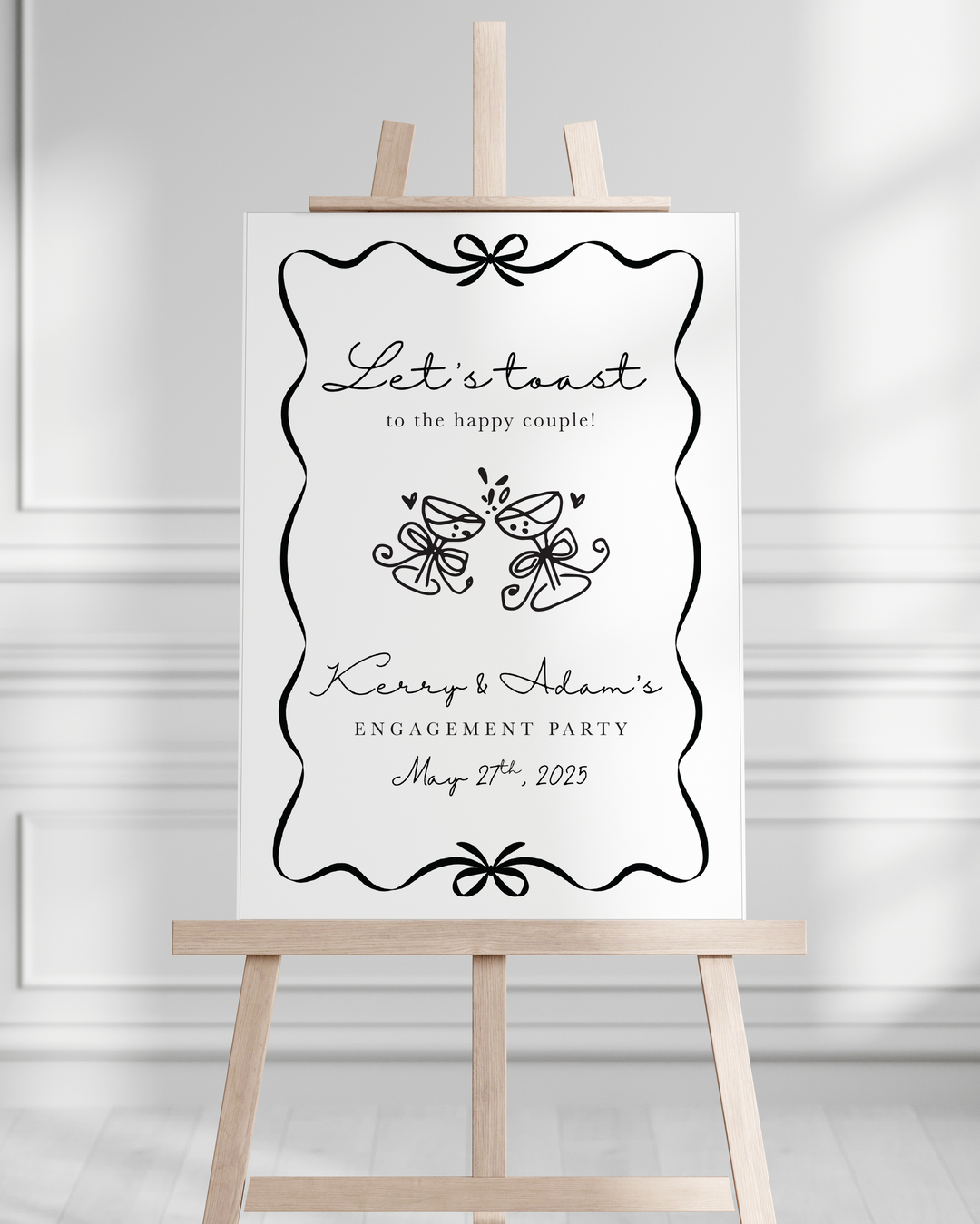 A1 Printed Engagement Whimsical Style Sign