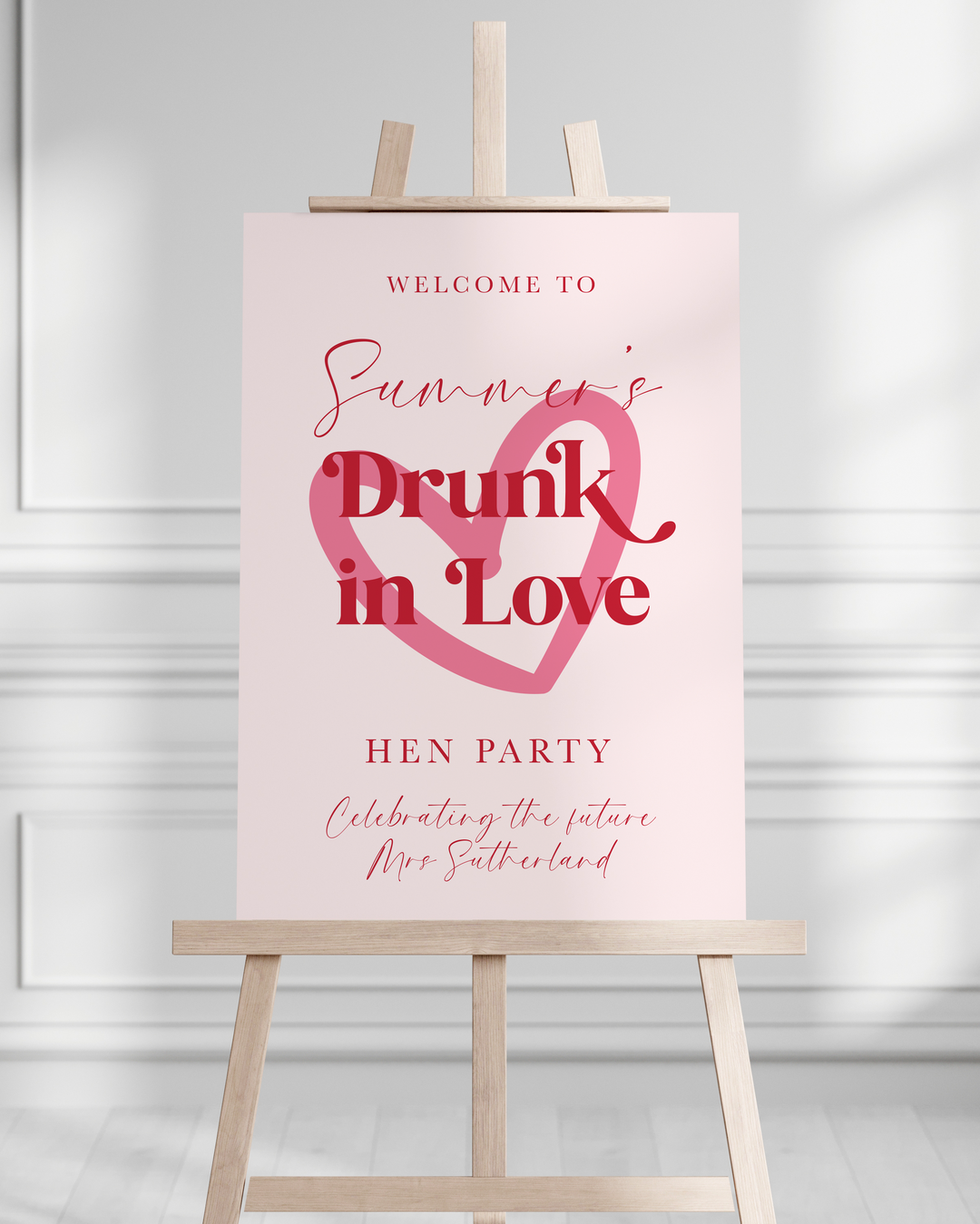 A1 Printed Sign - Hen Party - Drunk In Love Design