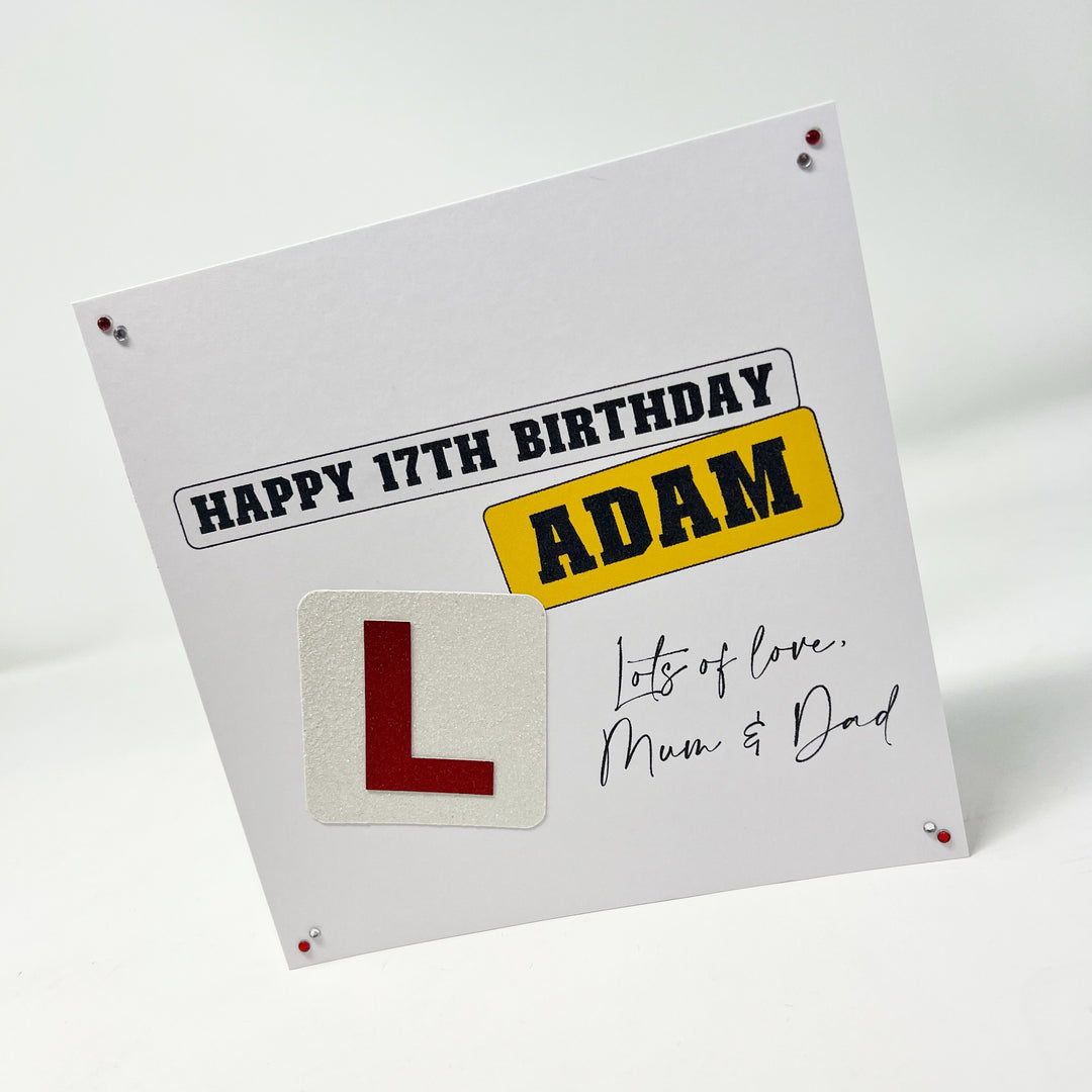 Birthday Card - 17th Birthday / Learner Driver Design