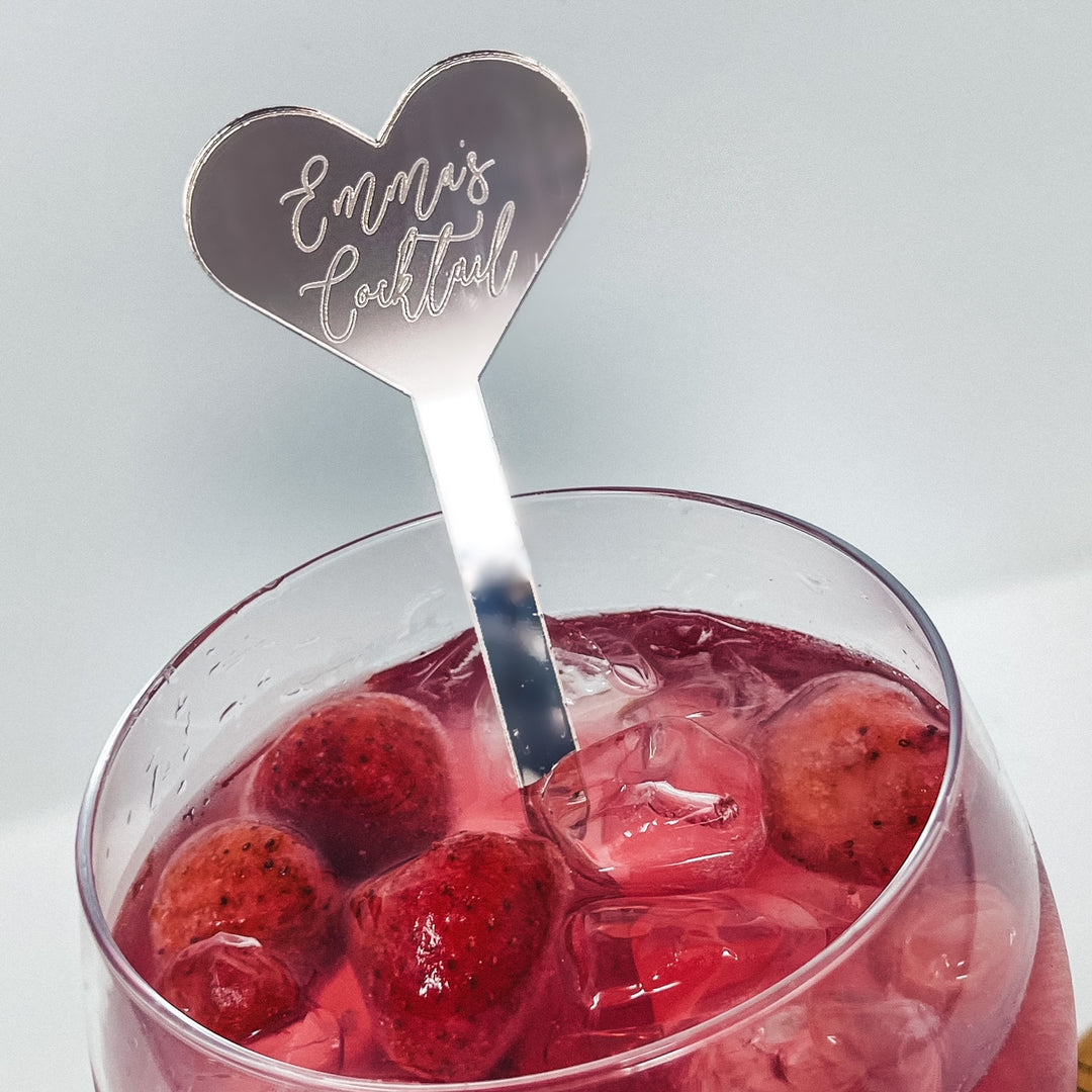 Acrylic Drinks Stirrer - Personalised Name and Drink