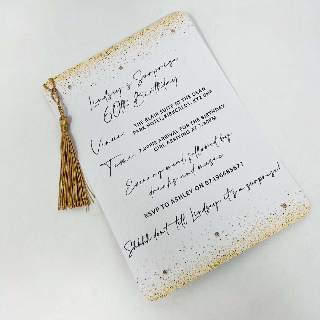 Personalised Itinerary - Gold Sparkles