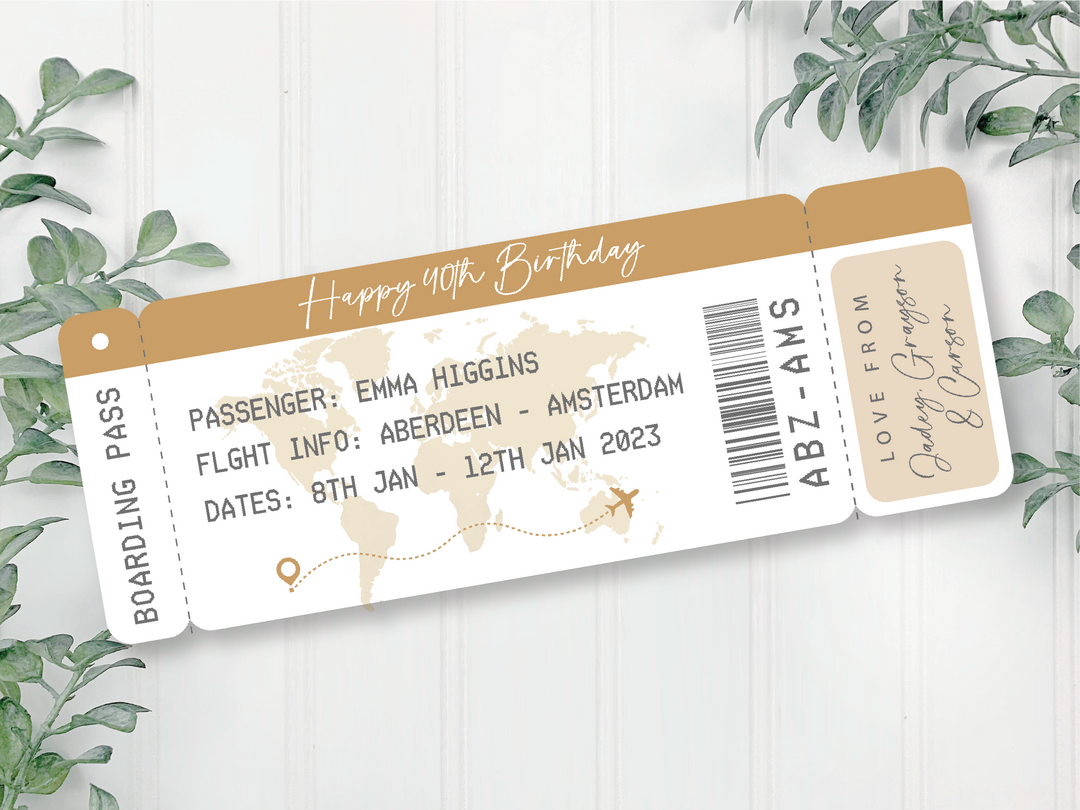 Boarding Pass - Personalised Ticket