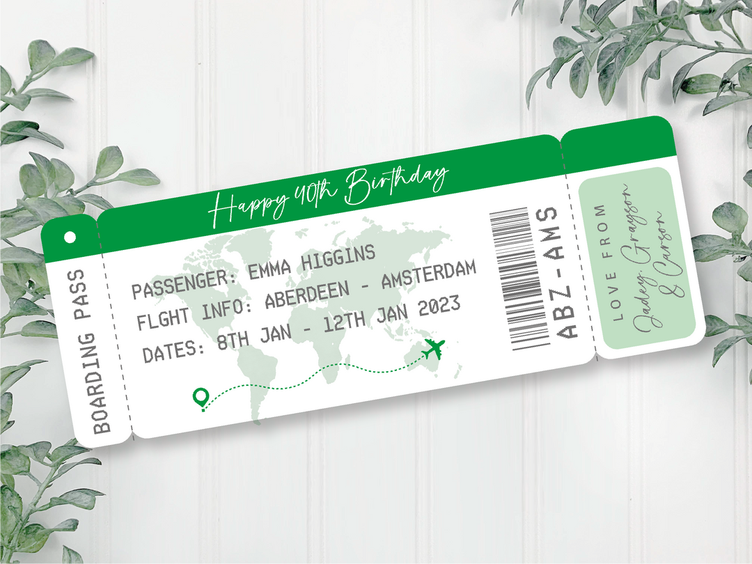 Boarding Pass - Personalised Ticket