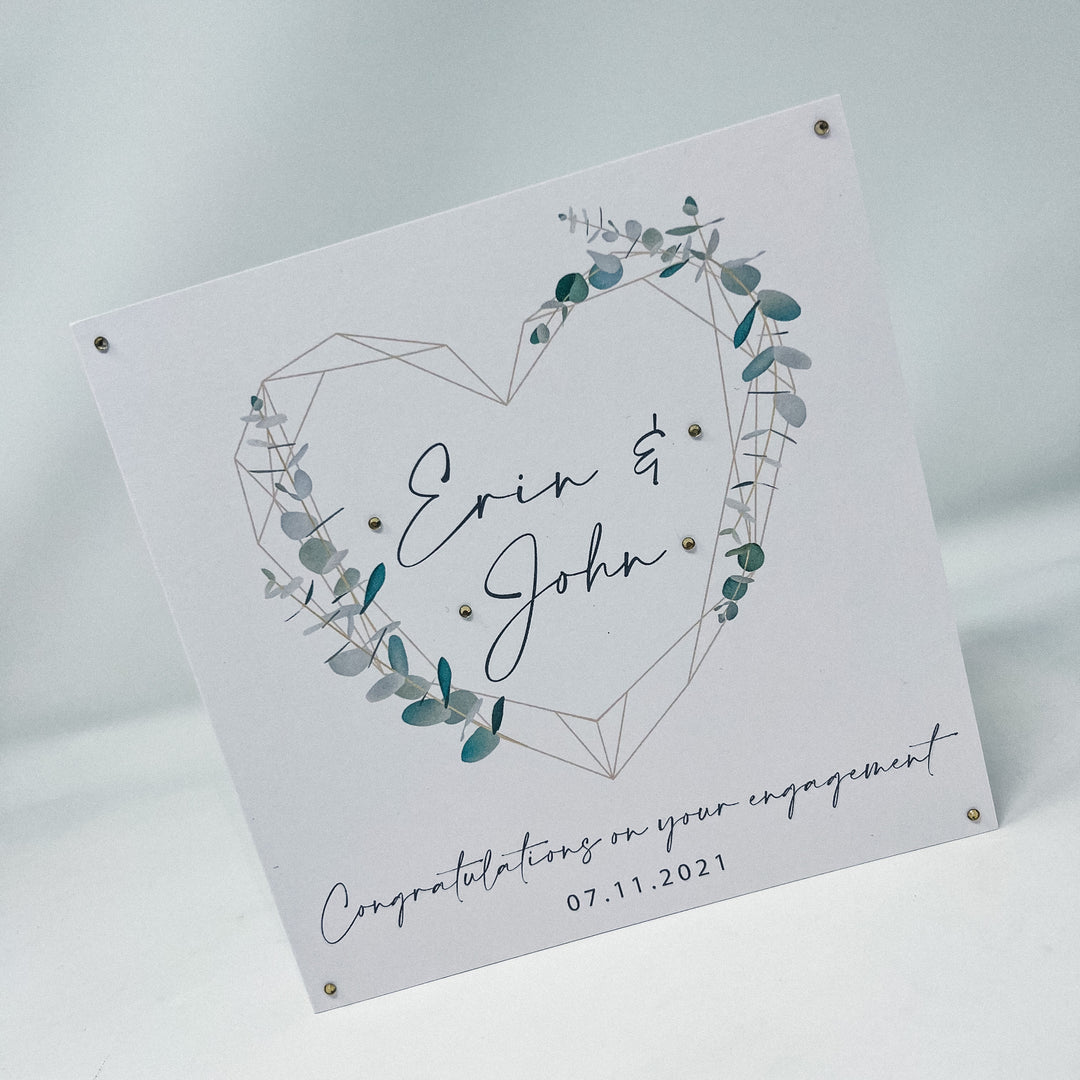 Heart Wreath - Engagement Card