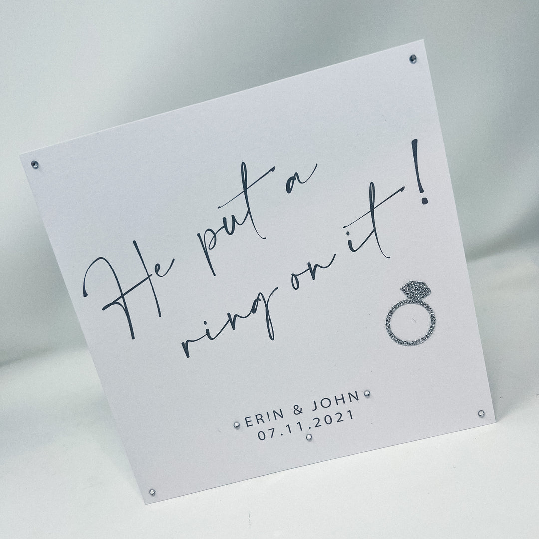 'He put a ring on it!' Engagement Card