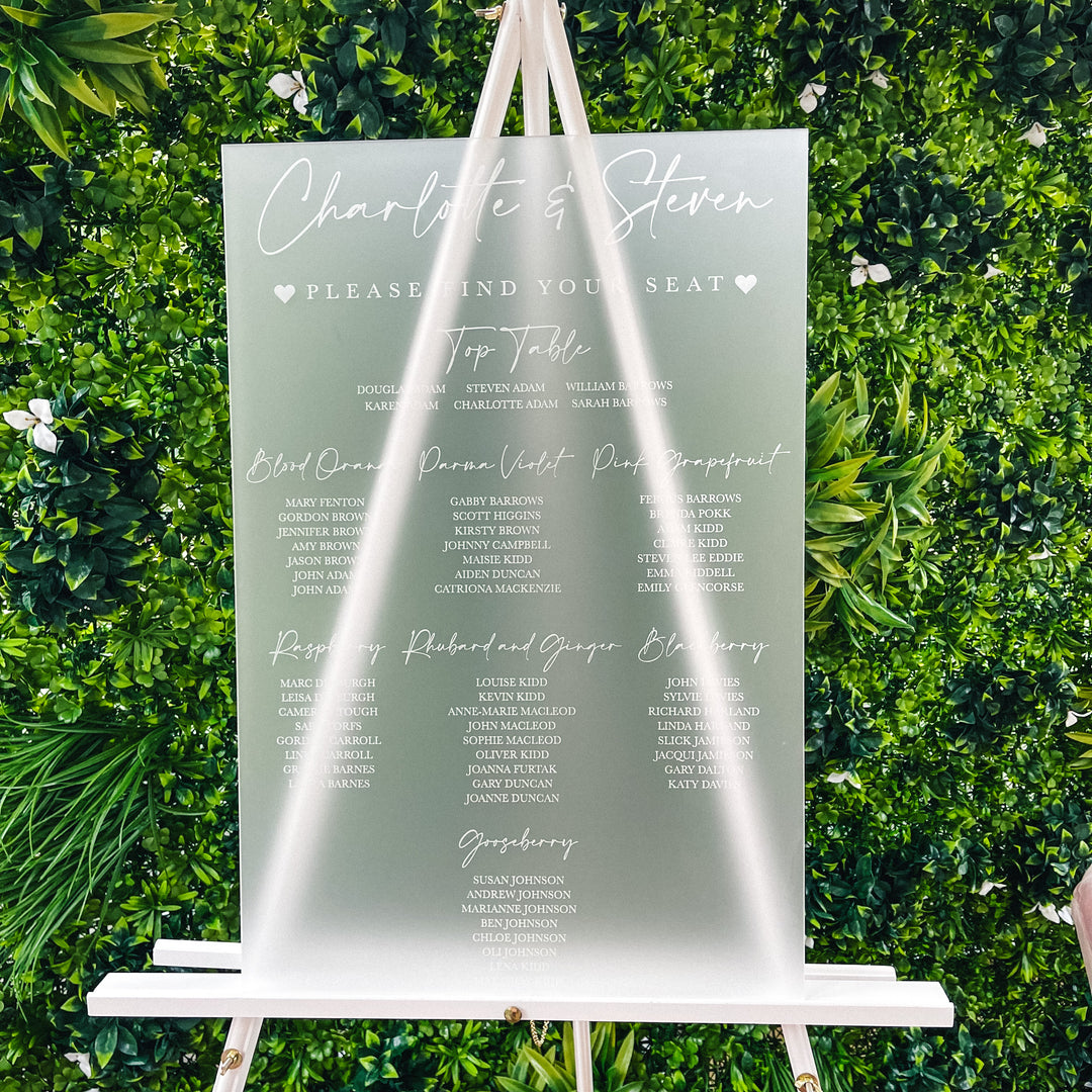 60 x 40 Frosted Table Plan